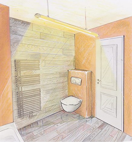 Badezimmer Skizze Visualisierung